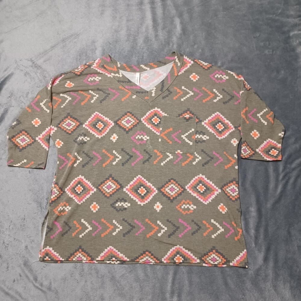 Lilypad‎ Shirt Womens Medium Brown Tan Aztec